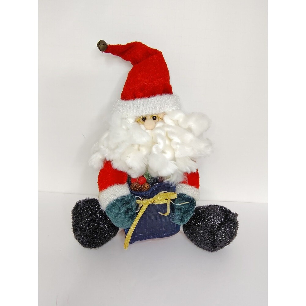 Vintage Santa Joelson Industries Christmas Holiday Home Decor Plush 12" Sitting